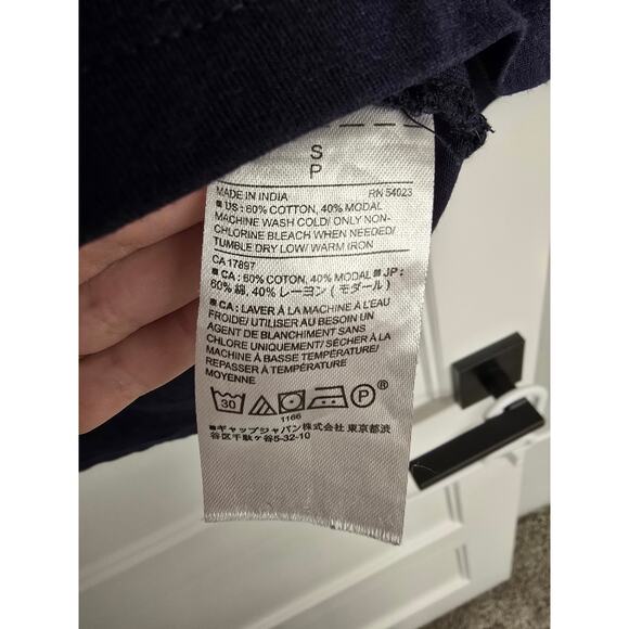 Women's Banana Republic Navy Blue Short Sleeve Tee Cutout Sleeves | Size Small - Picture 7 of 7